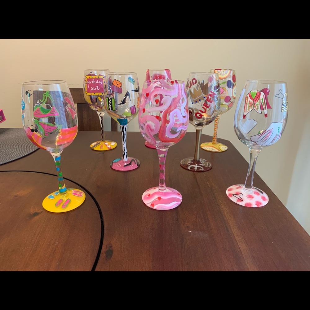 Lot of 8 Lolita Wine glasses